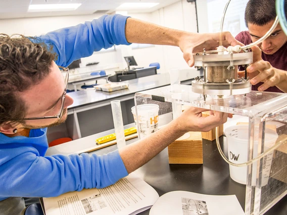students working in a lab