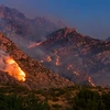 Picture of wildfire in Arizona mountains
