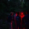 Rachel Laura and volunteers prepare for a night of surveying fireflies